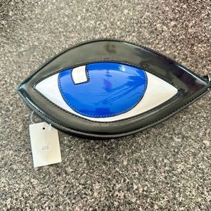 NWT BLUE (est) Eye Purse Clutch Strap